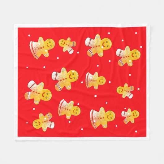 Red Gingerbrot Fleece Blanket (Vorderseite (Horizontal))