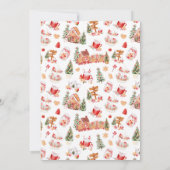 Red Gingerbrot House Geburtstagsparty Einladung (Rückseite)