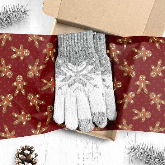 Red Gingerbrot Mann Weihnachten Seidenpapier