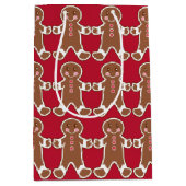 Red Gingerbrot Men Gift Bag Mittlere Geschenktüte (Vorderseite)