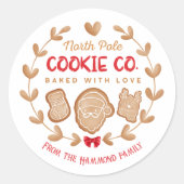 Red Gingerbrot Weihnachtskekse Exchange Runder Aufkleber (Vorderseite)