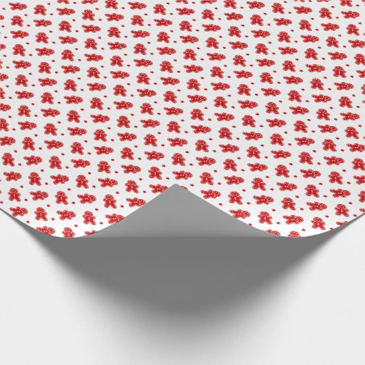 Red Gingerman Modern Christmas Geschenkpapier (Ecke)
