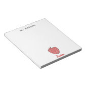Red Gingham Apple Teacher Notizblock (angewinkelt)