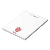 Red Gingham Apple Teacher Notizblock (Rotiert)