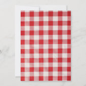 Red Gingham Backyard Baby-Q Girl Baby Dusche Einladung (Rückseite)