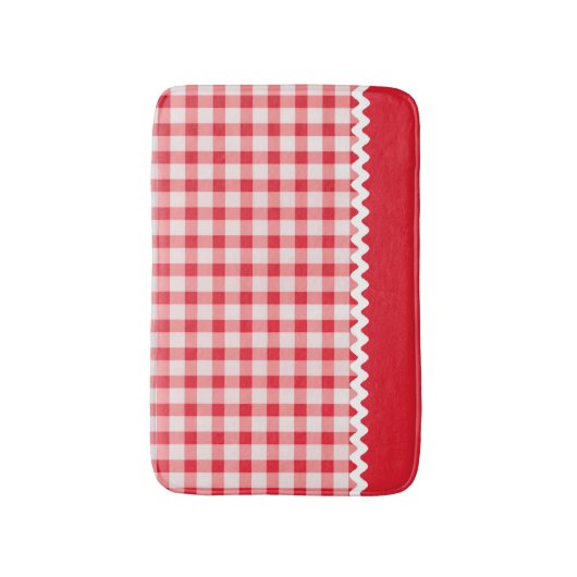 Red Gingham Bath Mat Badematte (Vorderseite Vertikal)