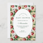 Red Gingham Berry Baby Shower Einladung (Vorderseite)