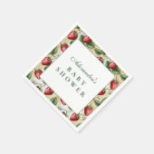 Red Gingham Berry Baby Shower Serviette (Ecke)
