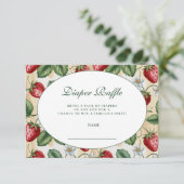 Red Gingham Berry Diapper Raffle Begleitkarte (Stehend Vorderseite)