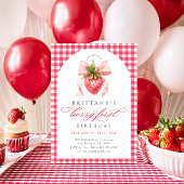 Red Gingham Berry First Birthday Einladung