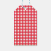 Red Gingham & Blue Mason Jar Rustic Country Gefall Geschenkanhänger (Rückseite)