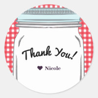 Red Gingham & Blue Mason Jar Rustic Country Gefall
