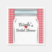 Red Gingham & Blue Mason Jar Rustic Country Party