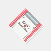 Red Gingham & Blue Mason Jar Rustic Country Party Serviette (Ecke)
