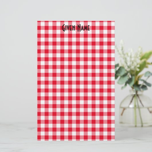 Red Gingham Briefpapier (Stehend Vorderseite)