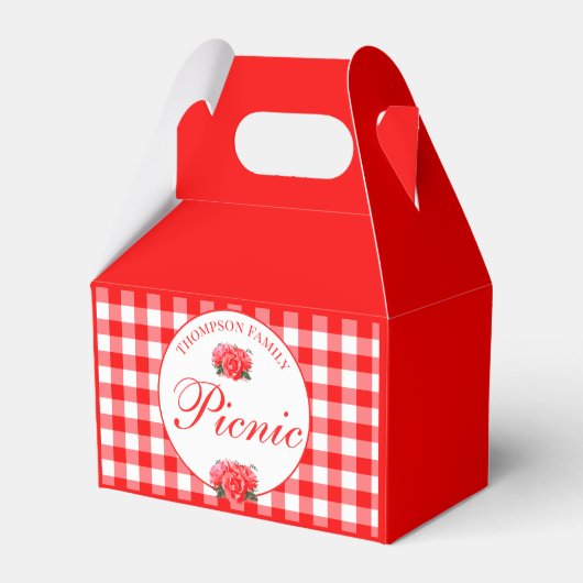 Red Gingham Buffalo Karo Picnic Custom Gevor Box Geschenkschachtel (Vorderseite)