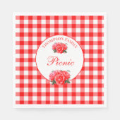Red Gingham Buffalo Karo Picnic Paper Napkin Serviette (Vorderseite)