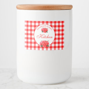 Red Gingham Buffalo Karo Vintag Food Label Lebensmitteletikett