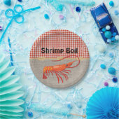 Red Gingham Burlap Rope Shrimp Boil Party Pappteller (Party)