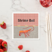 Red Gingham Burlap Rope Shrimp Boil Serviette (Beispiel)