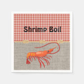 Red Gingham Burlap Rope Shrimp Boil Serviette (Vorderseite)