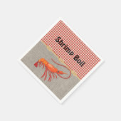 Red Gingham Burlap Rope Shrimp Boil Serviette (Ecke)