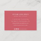 Red Gingham Business Card Visitenkarte (Rückseite)