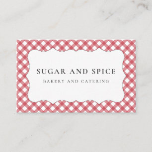 Red Gingham Business Card Visitenkarte