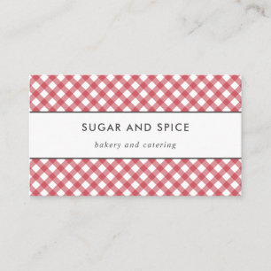 Red Gingham Business Card Visitenkarte
