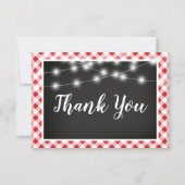 Red Gingham Chalkboard Lights Dusche Danke (Vorderseite)