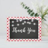 Red Gingham Chalkboard Lights Dusche Danke (Stehend Vorderseite)
