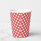Red Gingham Checkered Barbecue Party Pappbecher (Rechts)
