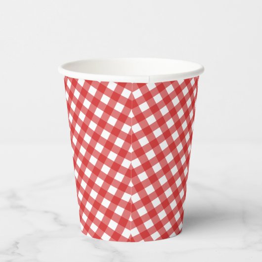 Red Gingham Checkered Barbecue Party Pappbecher (Rechts)