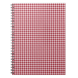 Red Gingham Checkered Kariertes Muster Notizblock