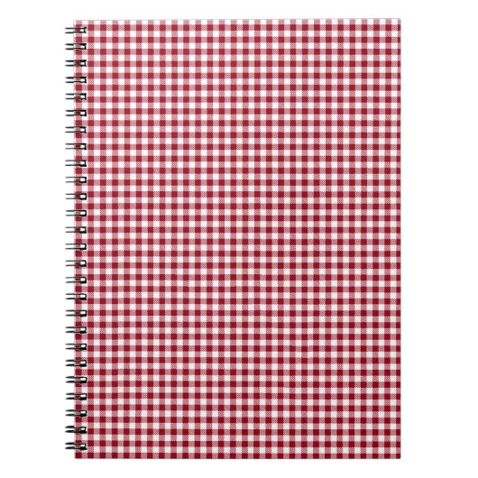 Red Gingham Checkered Kariertes Muster Notizblock (Vorderseite)