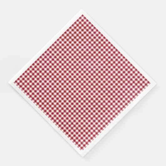 Red Gingham Checkered Kariertes Muster Serviette (Ecke)