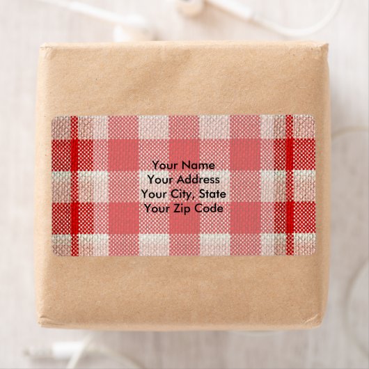 Red Gingham Checkered Pattern Burlap Look (Insitu)