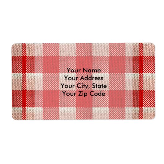 Red Gingham Checkered Pattern Burlap Look (Vorne)