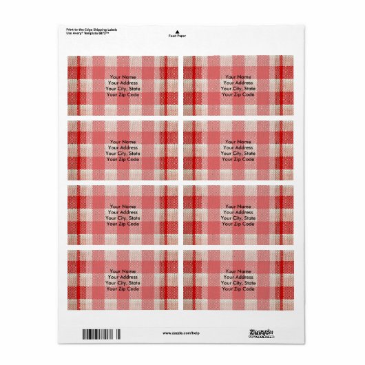 Red Gingham Checkered Pattern Burlap Look (Vorne)
