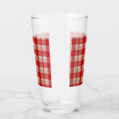 Red Gingham Checkered Pattern Burlap Look Glas (Rechts)