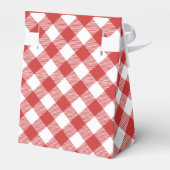 Red Gingham Checkered Pattern Gevor Box Geschenkschachtel (Rückseite)