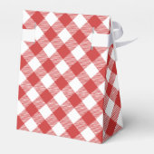 Red Gingham Checkered Pattern Gevor Box Geschenkschachtel (Rückseite)