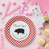 Red Gingham Checkered Pig Roast GRILLEN Party Pappteller (Party)