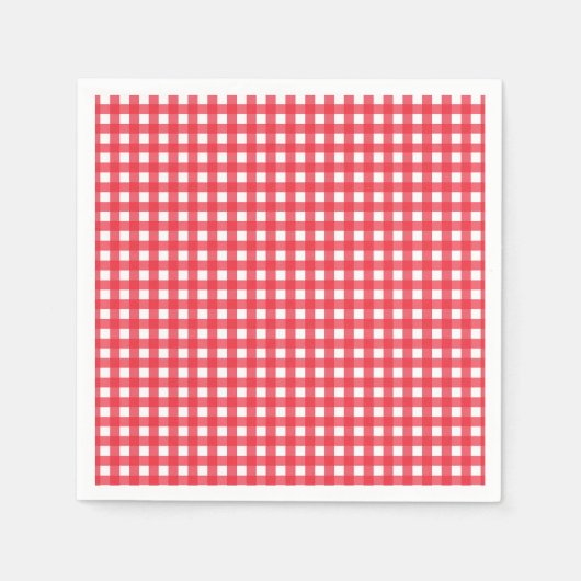 Red Gingham Checkered Rustic Country Picnic Party Serviette (Vorderseite)
