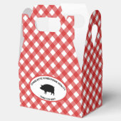Red Gingham Checkered Summer Barbecue Party Geschenkschachtel (Geöffnet)