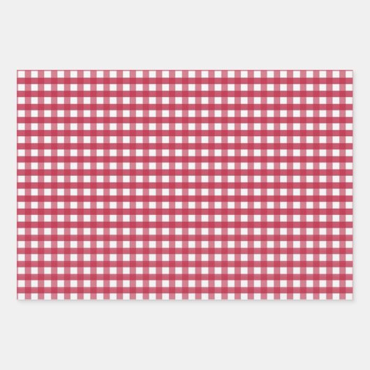 Red Gingham Checks Design Geschenkpapier Set (Vorderseite 3)