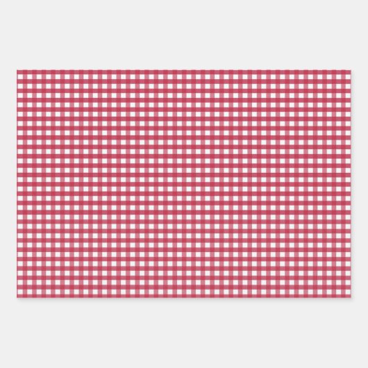 Red Gingham Checks Design Geschenkpapier Set (Vorderseite 2)