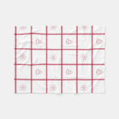 Red Gingham Christmas Pattern Fleecedecke (Vorderseite (Horizontal))