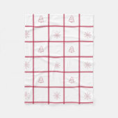 Red Gingham Christmas Pattern Fleecedecke (Vorderseite)