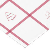Red Gingham Christmas Pattern Kurzer Tischläufer (Ecke)